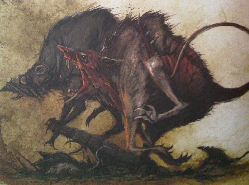 wolf rats, diseased and quick footed monsters under the Skaven's control.