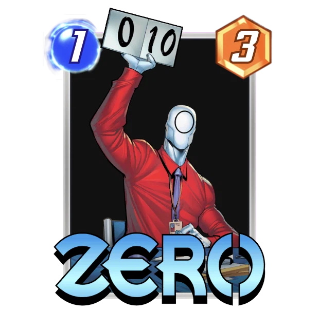 Zero card from Marvel Snap