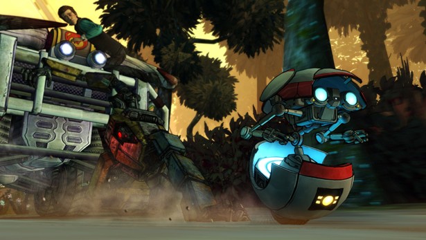 Robot running away