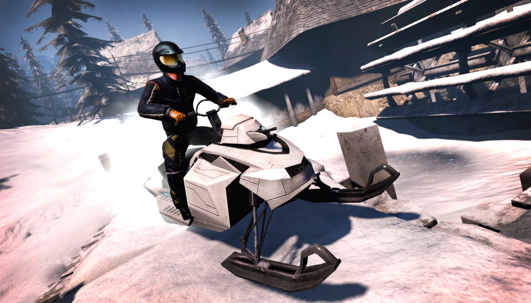 Snow mobile chase