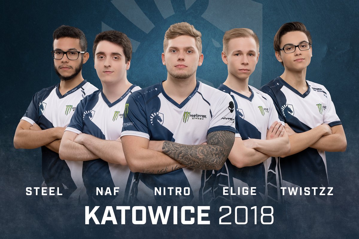 Team Liquid's Squad heading into Katowice(Left to Right): steel, NAF, nitr0, EliGE, & Twistzz