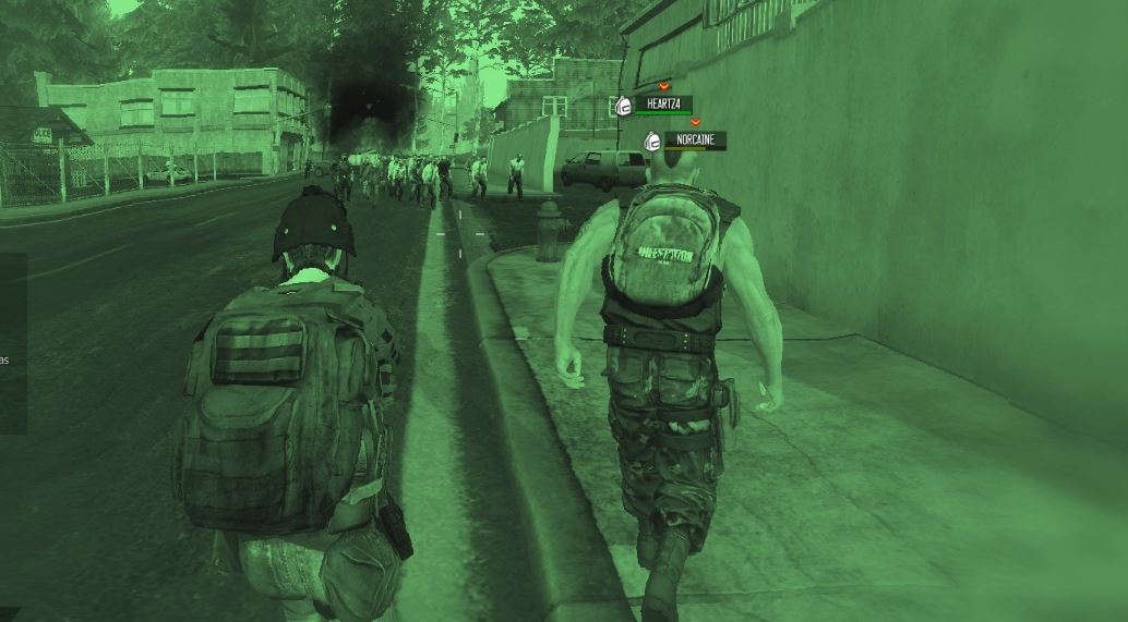 Players spot approaching horde with night vision