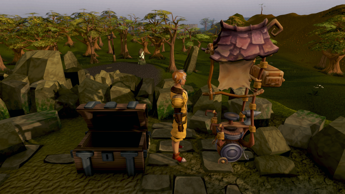 Thanks to a portable crafter, Runescape players can tan leather without taking a step.