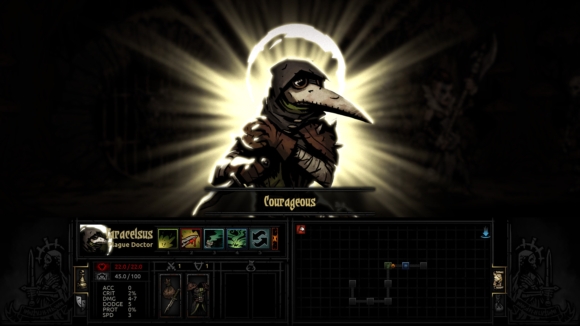 A plague doctor becomes courageous 