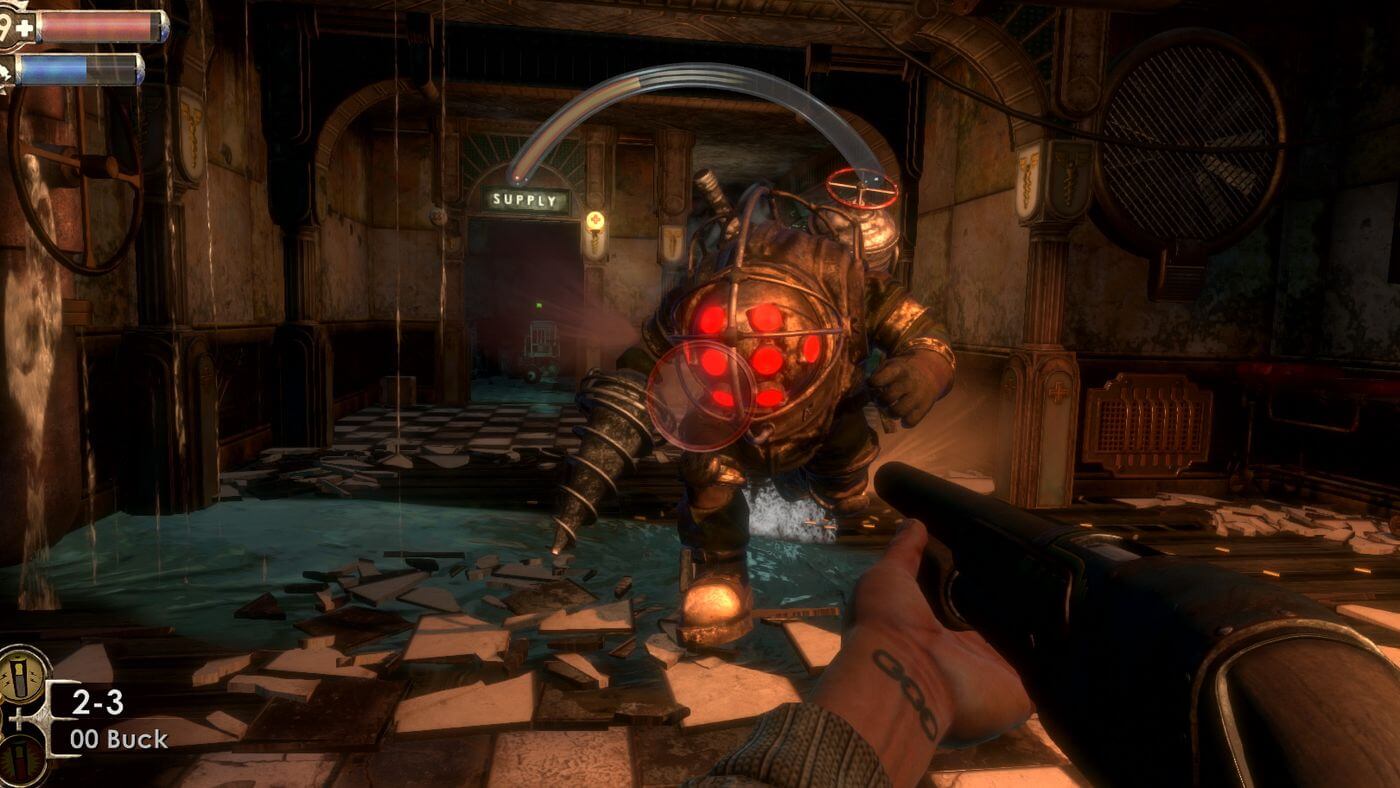 A Big Daddy in Bioshock Remastered