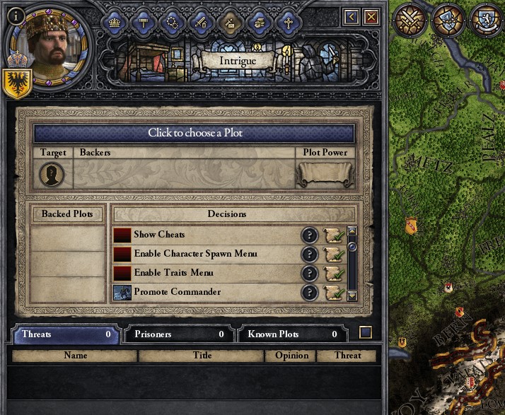 Sketchy cheat menu mod Crusader Kings 2.