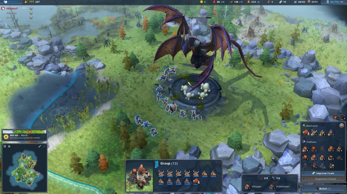 Fighting dragons in Northgard
