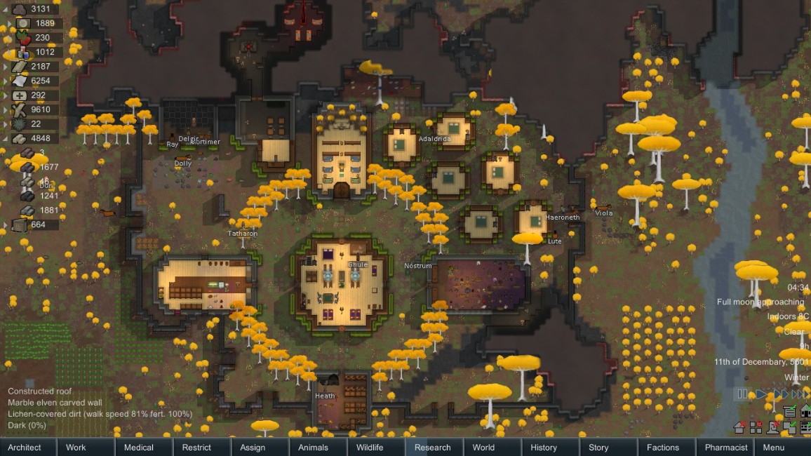 Build up your base in Rimworld