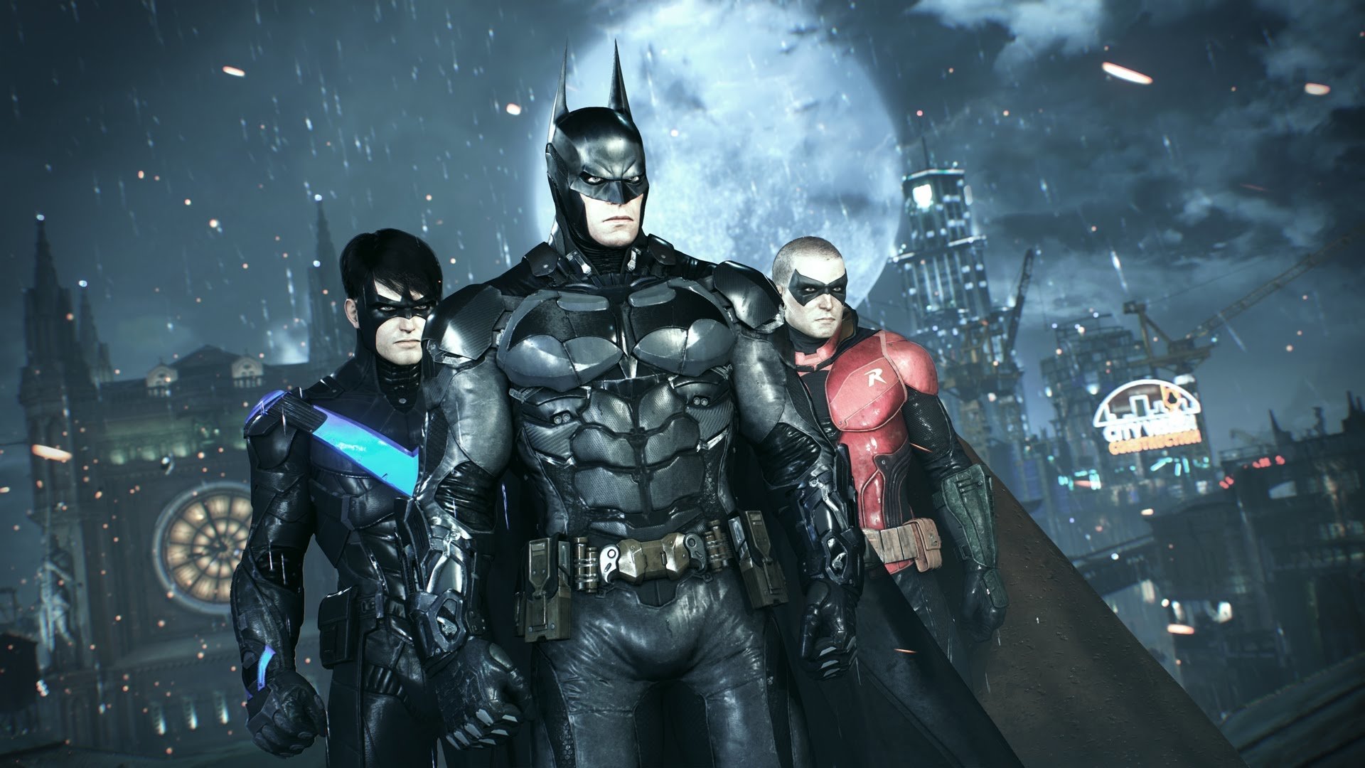 Batman, Robin and Nightwing, ready for battle