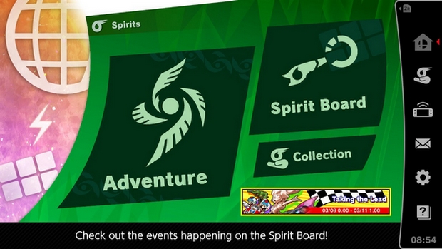 The Spirit Board screen