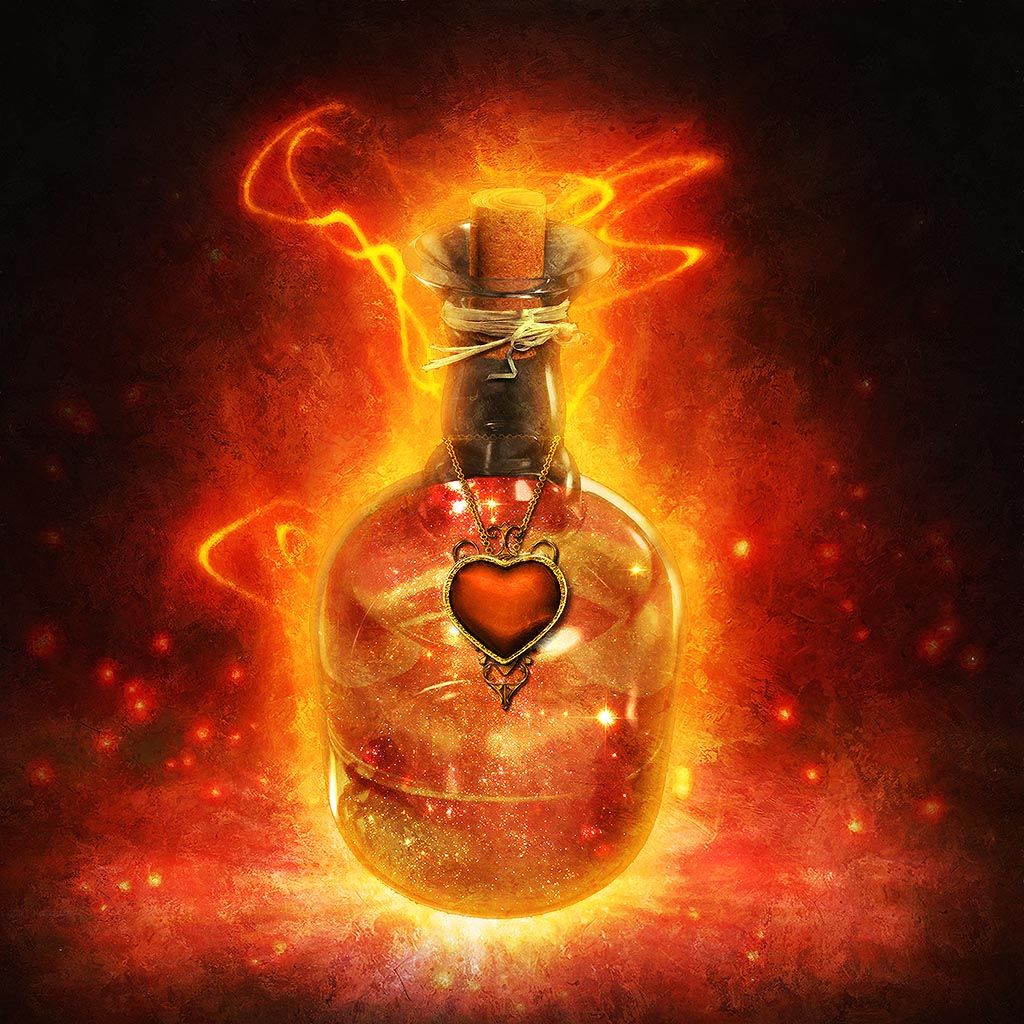 A potion of healing glows and bubbles in the light [Photo Credit: Momentous Maps RPG]