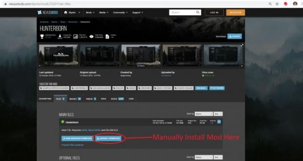 how to install skyrim special edition mods manually