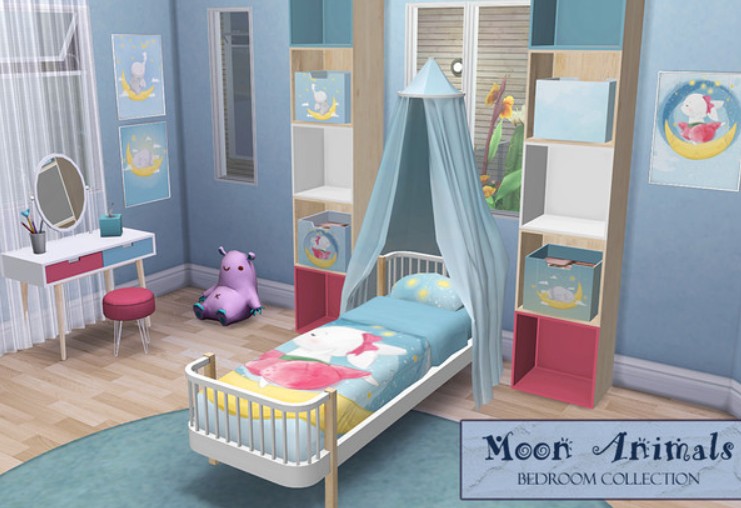 A sweet child's room decorated with adorable animals and a soothing color scheme [Image via neinahpets]
