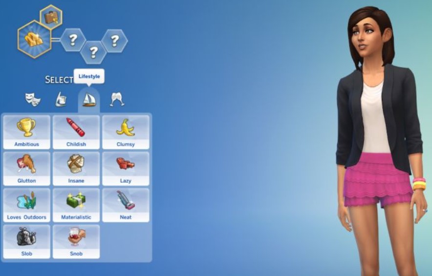 There are four general categories of traits to give your sim their very own personality.