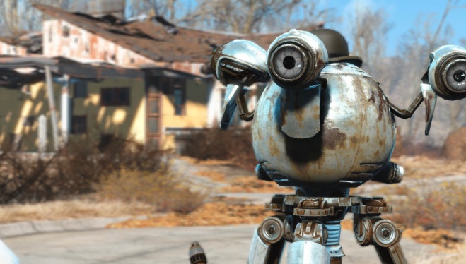 Codsworth looking shiny (and fancy) as ever.