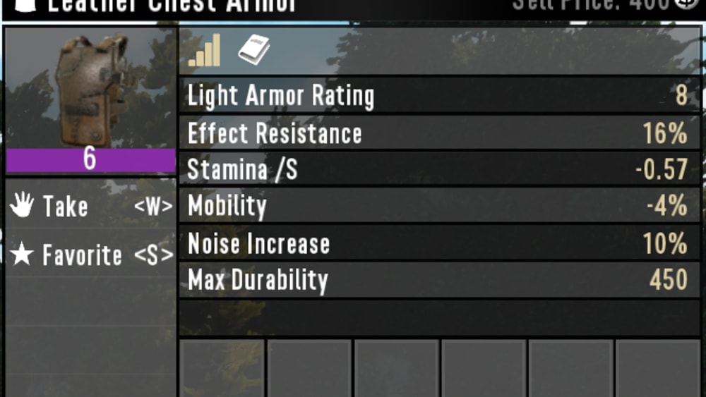 Leather armor stats 