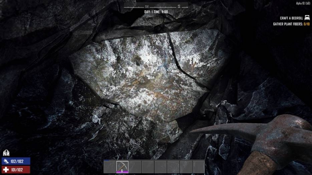 Pickaxe in a dark mine 
