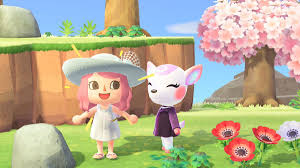 Diana and a villager being happy together. 