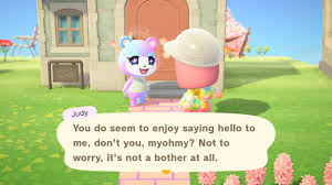 Judy talking to a villager.