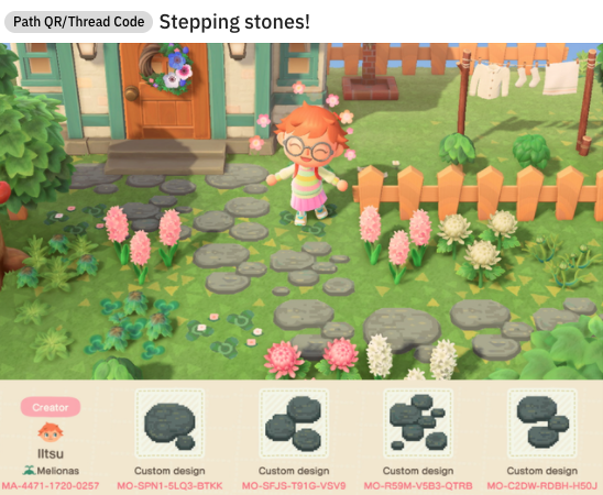 The stepping stone path shown here.