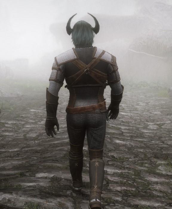 A man walking into fog