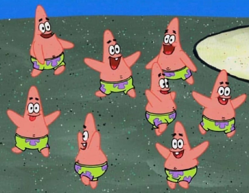 Multiple Patrick starfishes running around. This is probably what your party would do if they had some time to spare.