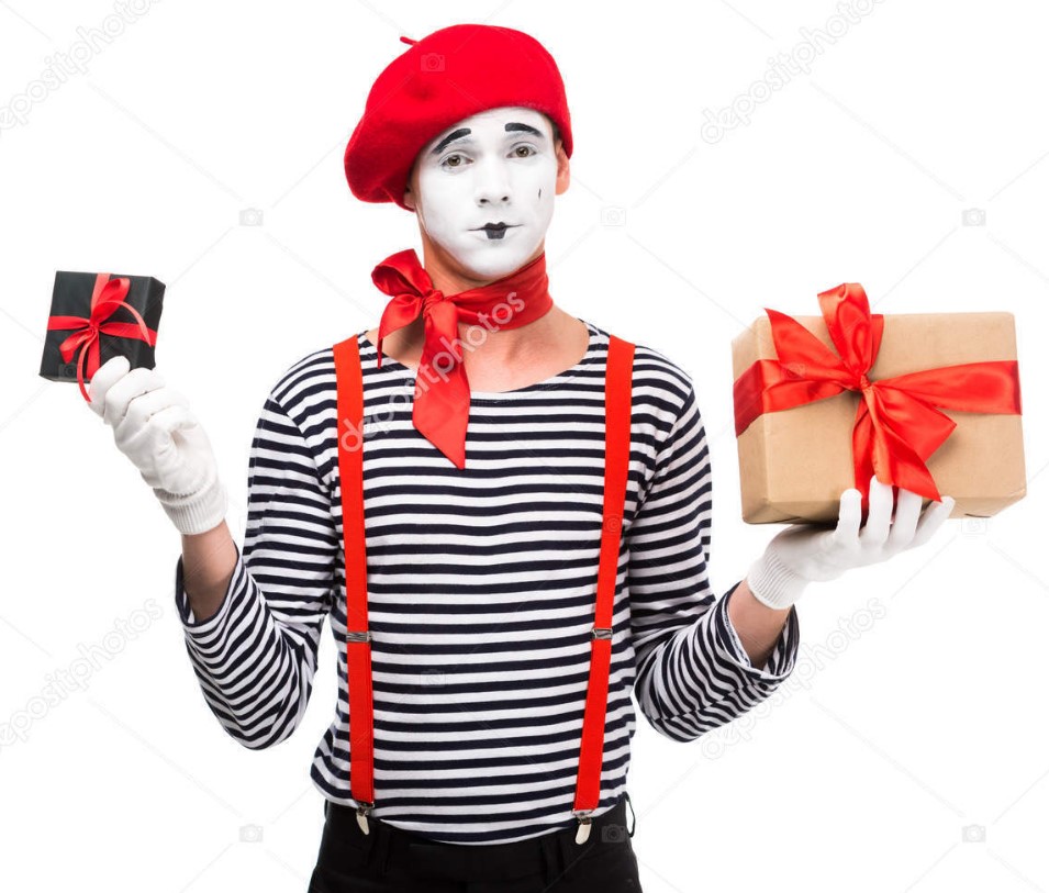 A mime holding boxes in an image is pretty silent don't you think?