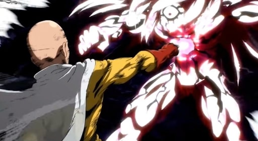 Saitama punching Lord Boros