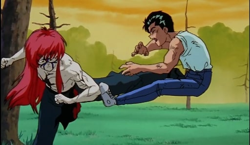 Rando kicking Yusuke