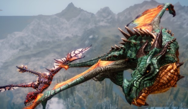 can u fly a dragon in skyrim all dlc pack