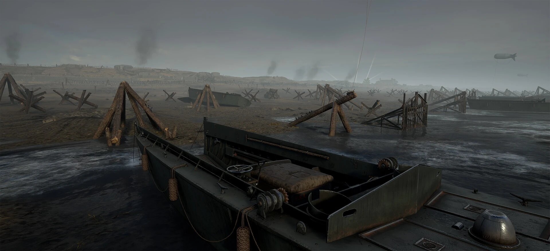 A destitute battlefield in the Utah Beach map.