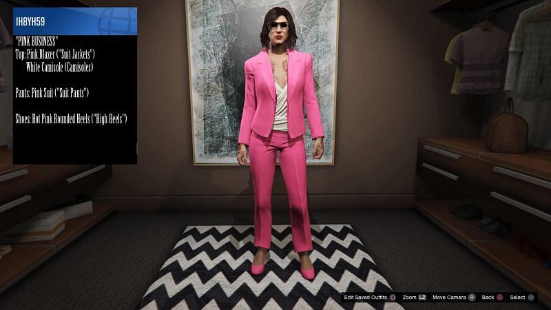 Розовый деловой костюм женский gta 5