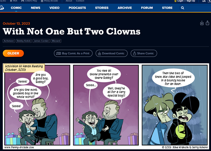 Penny Arcade is a great example of early webcomics, still going strong.