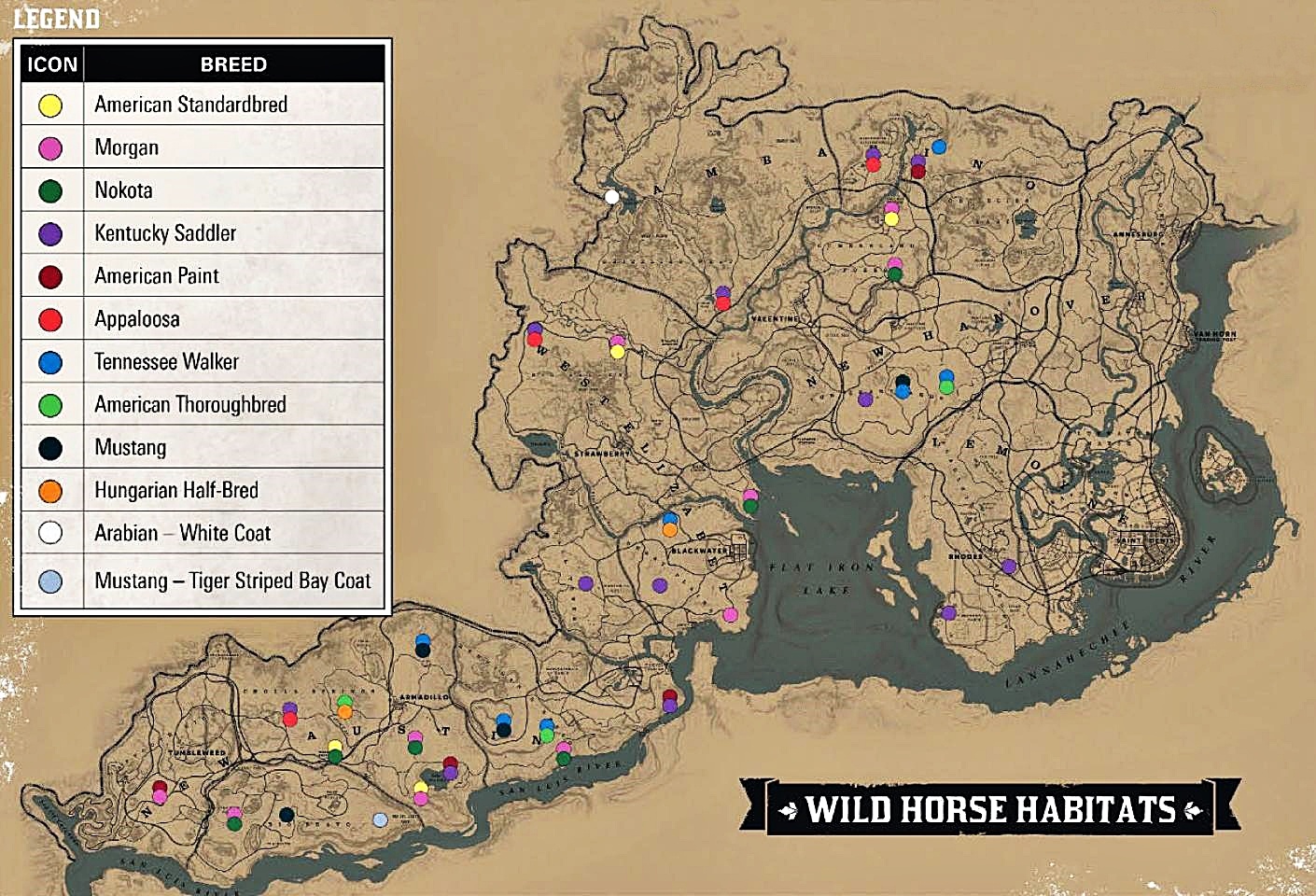 Wild horse spawn locations