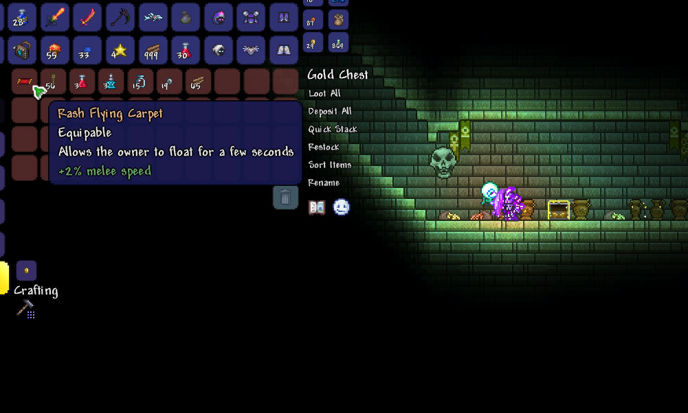 Terraria Mobile 1.4.4.9 Fledgling Wings Seed Close to Ground 