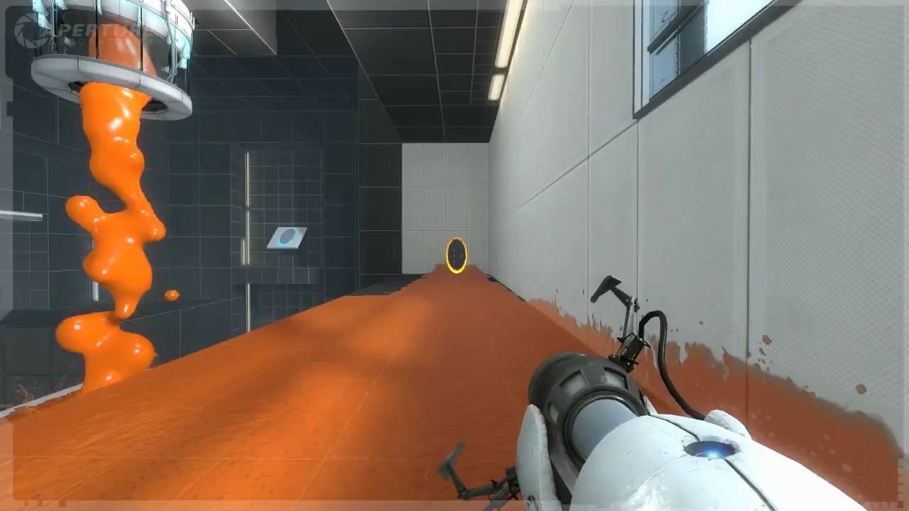 Гелий в камере. Оранжевый портал портал 2. Оранжевая портальная пушка. Portal Lab геймплей. Гелевая пушка в портал 2.