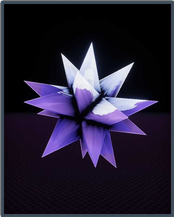 [A pointy, white and purple tinted, crystal-like, star.]