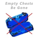 [A open blue chest with a red x over it and the words "Empty Chests Be Gone"]