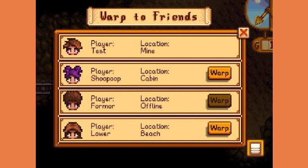 Warp To Friends Mod