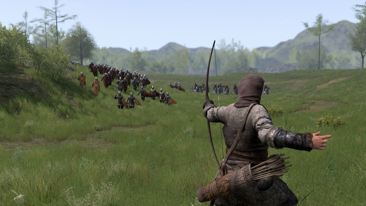 A lone archer taking on a group of enemies