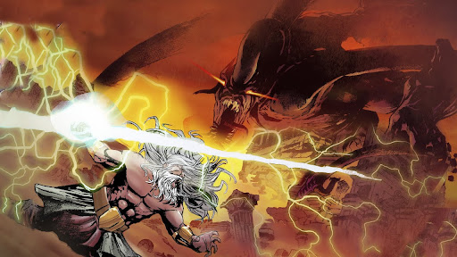 Many battles were fought as consequence of the war, including Zeus fighting the monstrous giant Typhon.