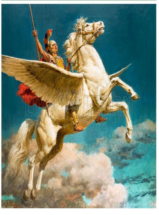 Bellerophon was a hero who was able to fly as high as the gods themselves, but was punished for that hubris.