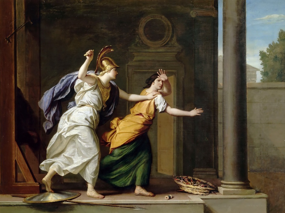 For her hubris, Arachne is shamed and punished by Athena