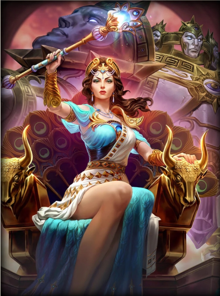 Hera is the Queen of Olympus and rules in the heavens