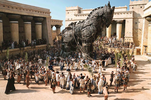 The Trojan Horse tactic led to the sacking of Troy and victory for the Greek side.