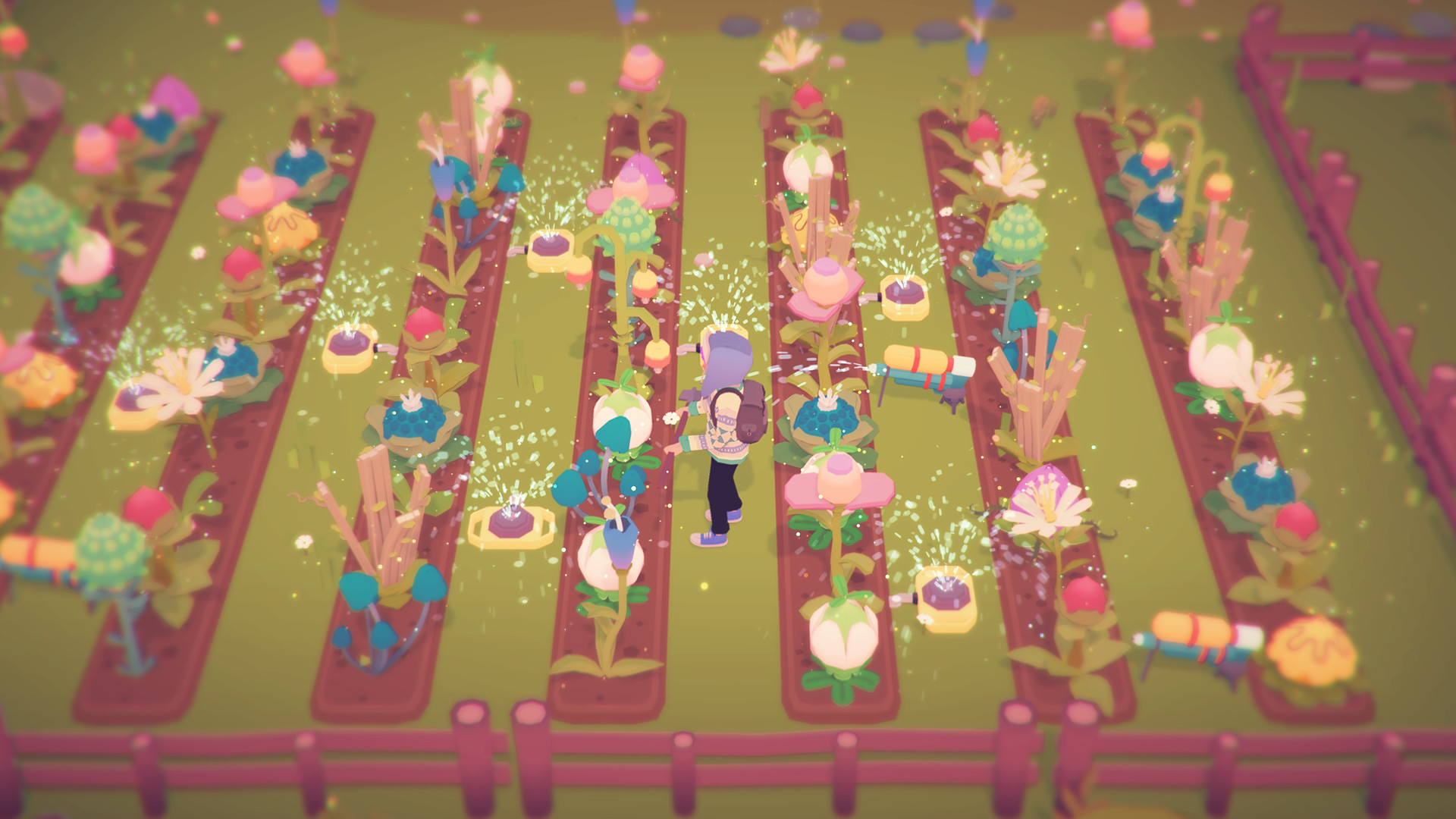 Farming rows and rows of Ooblets sprouts