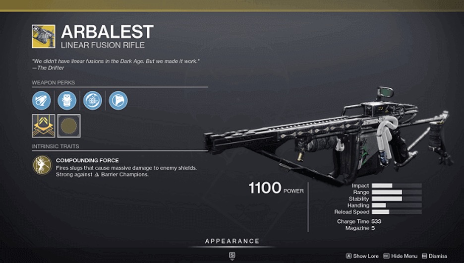 Stats on the Arbalest