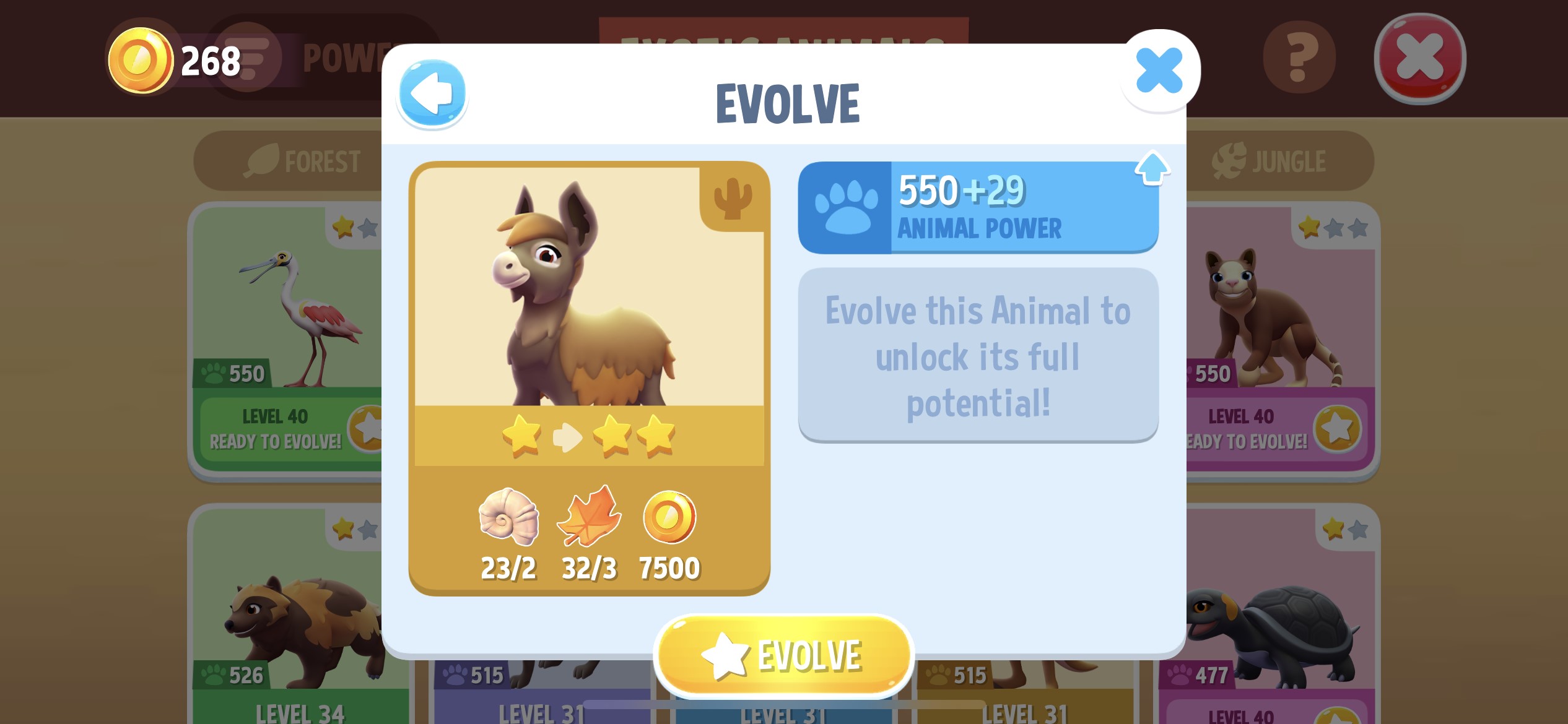 Remember to try and get the 4 star animals