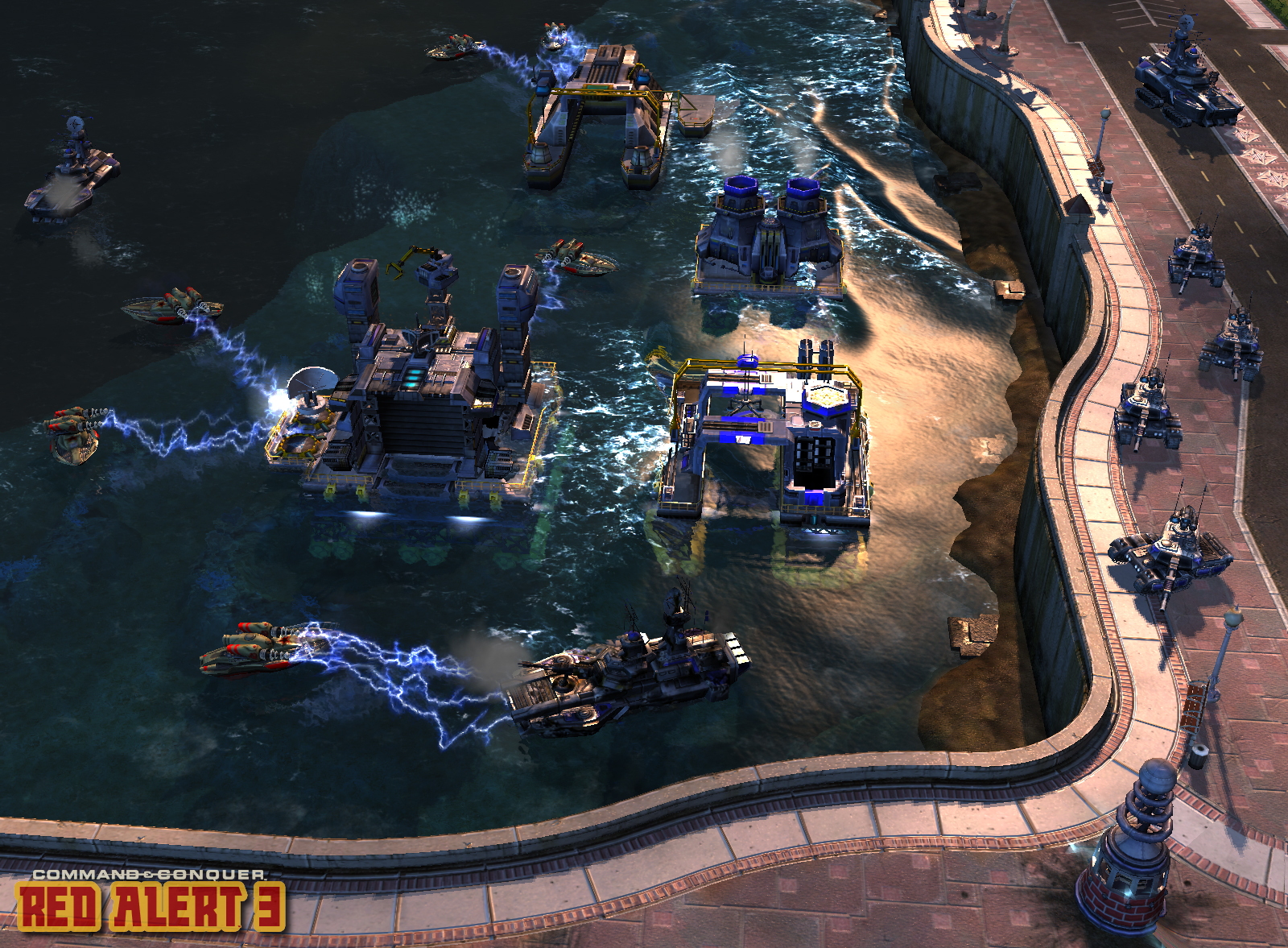Command and Conquer, Red Alert 3, Naval COmbat, Naval Base, RTS, Game