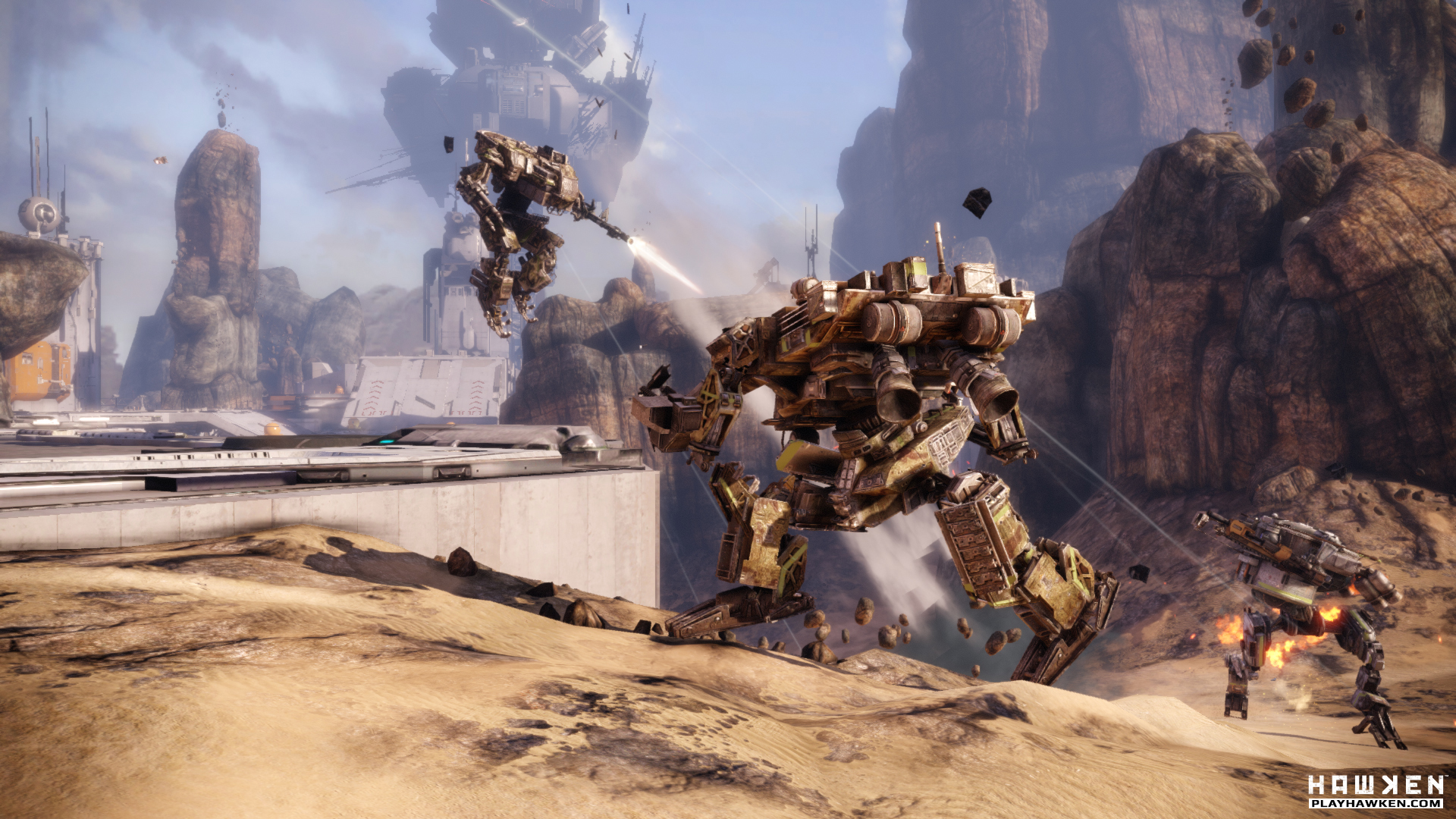 Hawken, Game, Mecha, Shooter, FPS, Desert, SF